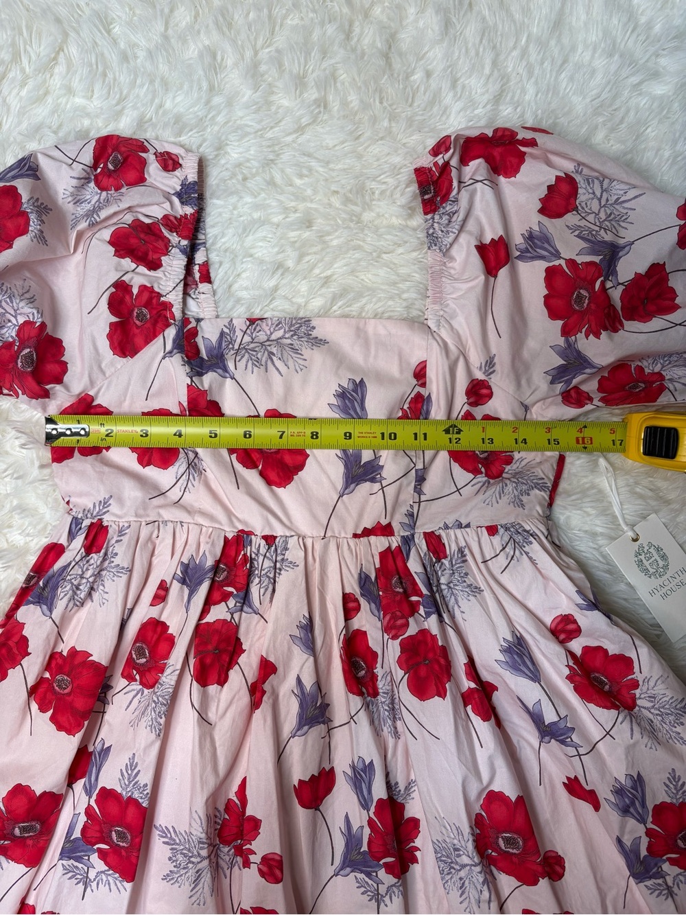 Tuckernuck Hyacinth House Pink Floral Square Neck Veronica Dress, NWT size XS - Picture 4 of 11